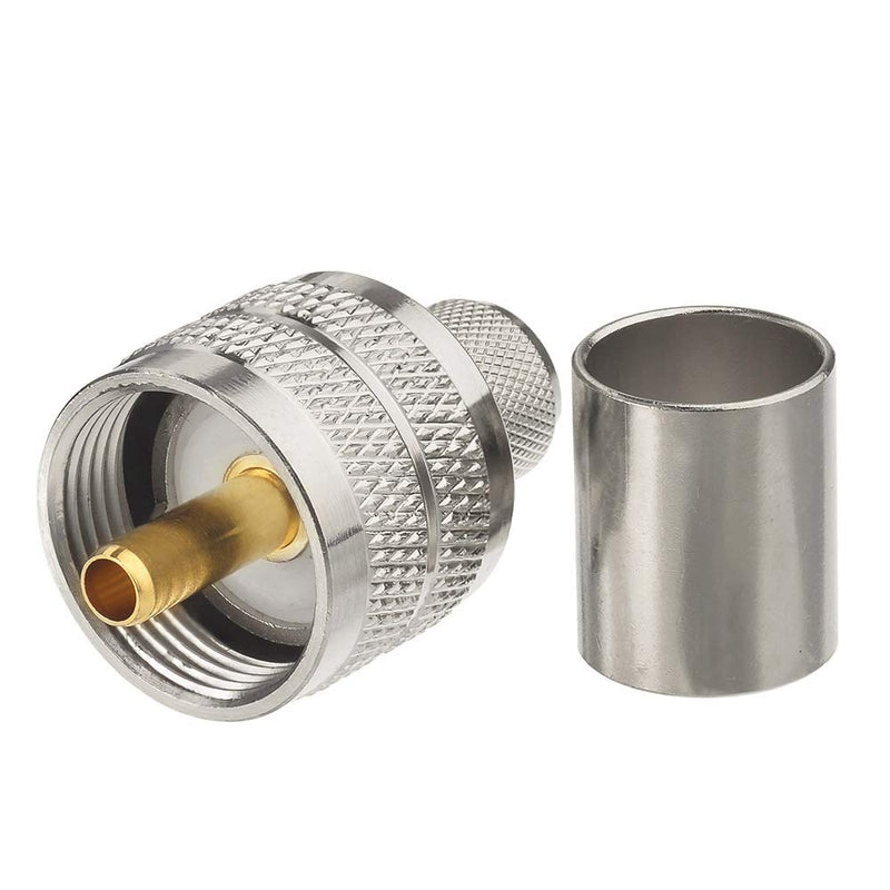 [Australia - AusPower] - wlaniot PL259 Crimp Connector PL-259 Plug Male Connector pl259 pl-259 UHF Male Solder Connector for LMR-400 RG59 RG-213 CB Ham Radio Antenna 2pcs 