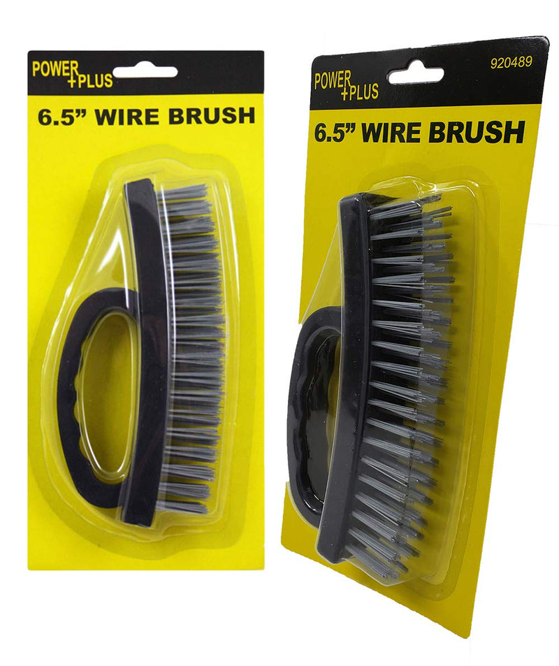 [Australia - AusPower] - Wire Scratch Brush (2 Pack) 6.5 “ Durable Stainless Steel Comfortable Handle Grip 