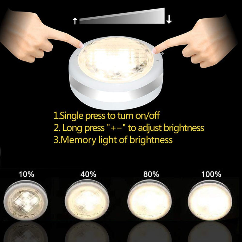 [Australia - AusPower] - Puck Lights with Remote, Battery Operated Under Cabinet Lighting, Wireless Led Tap Light with Remote Control, Locker Light Closet Light, 4000K Natural White (Natural White) 