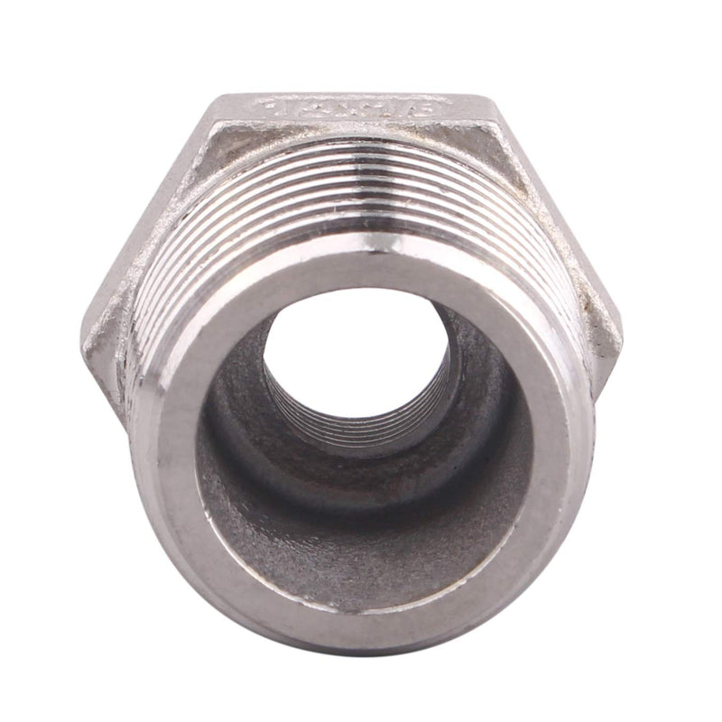 [Australia - AusPower] - DERPIPE Stainless Steel Reducer Hex Flush Bushing, 1/2" NPT Male 1/8" NPT Female ,Reducing Adapter Cast Pipe Fitting (pack of 2) 1/2" x 1/8" (Pack of 2) 