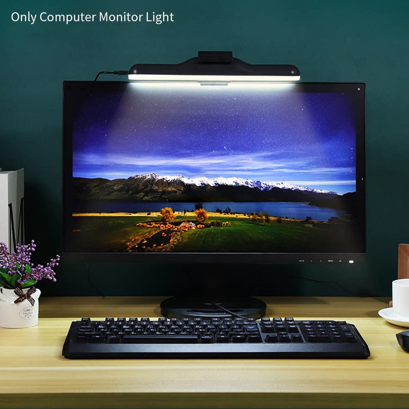 [Australia - AusPower] - MOFUCA Computer Monitor Light,Adjustable USB Powered LED Screen Light Bar with 3 Colors Mode,Eye Care Screen Light for Office Home Black 