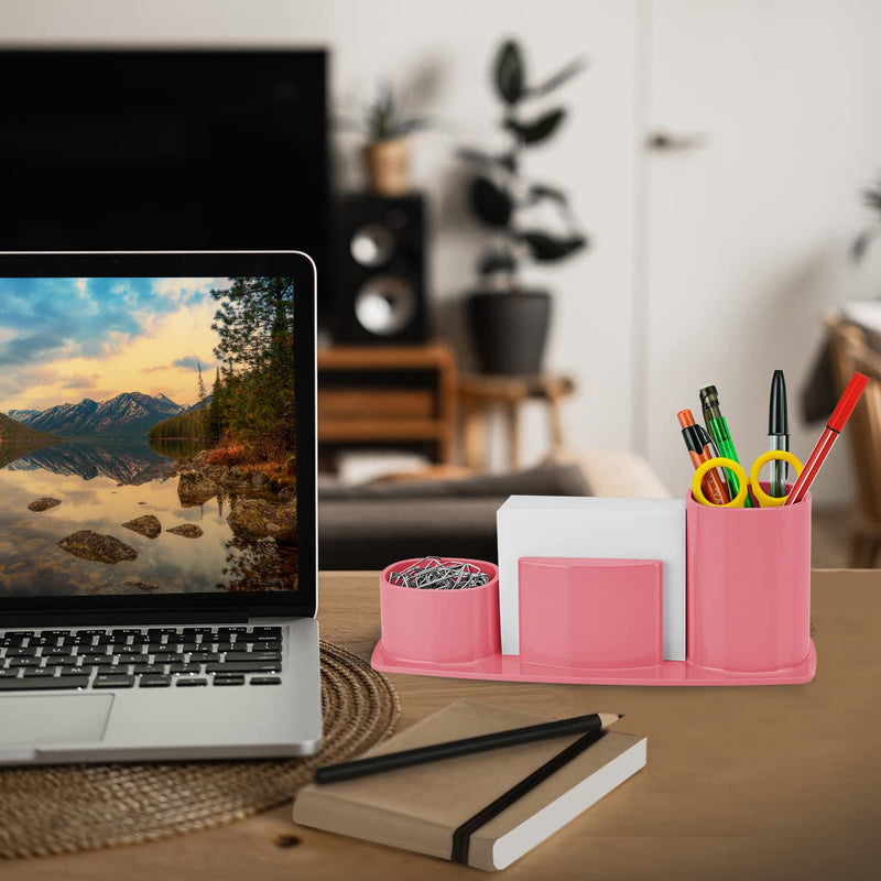 [Australia - AusPower] - Acrimet Millennium Desktop Organizer Holder for Pen, Pencil, Clip, Paper and Desk Accessories (Plastic) (Paper Included) (Solid Pink Color) 