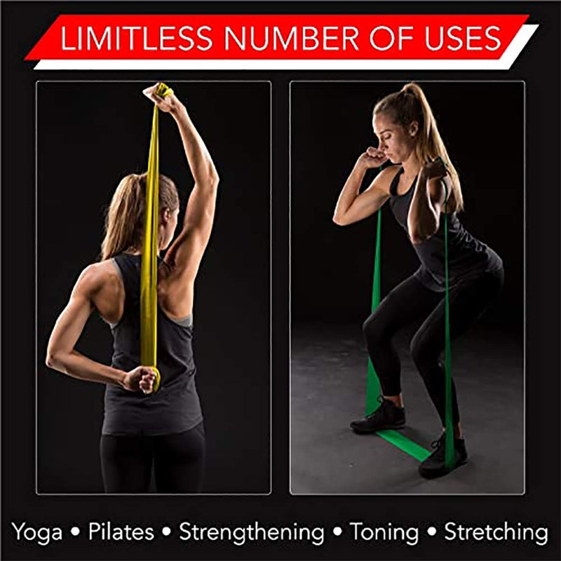 [Australia - AusPower] - THERABAND Resistance Band Set, Professional Latex Elastic Bands for Upper & Lower Body, Core Exercise, Physical Therapy, Lower Pilates, At-Home Workouts, & Rehab, 5 Foot, Yellow, Red & Green, Beginner 