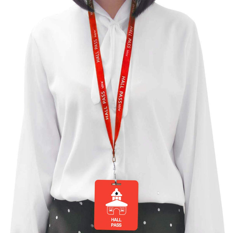 [Australia - AusPower] - Unbreakable PVC Hall Pass Lanyards,Mlife School Passes Set for Teachers 6 Pack Hall, Bathroom, Library, Office and Nurse Classroom School Supplies 6 * School Passes 