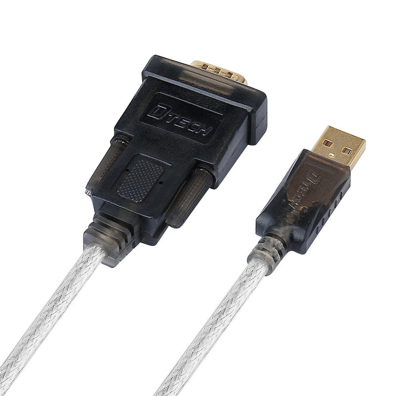 [Australia - AusPower] - DTECH Serial Cable to USB Adapter DB9 Male RS232 Port Supports Windows 11 10 8 7 Mac (6 Feet, PL2303) 