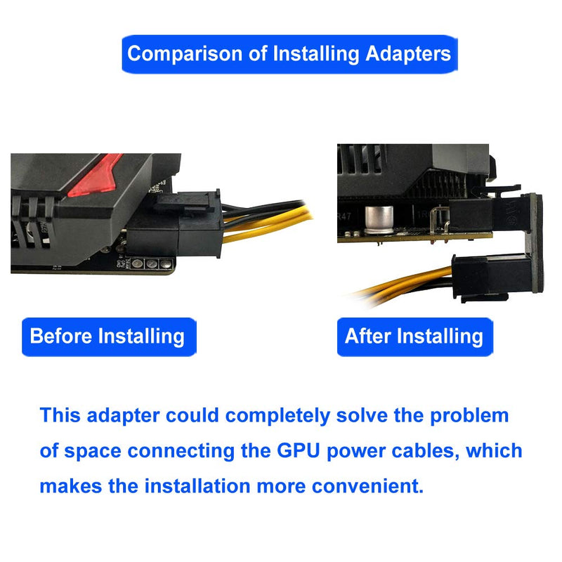 [Australia - AusPower] - COMeap GPU VGA PCIe 8 Pin U Turn 180 Degree Angle Connector Power Adapter Board for Desktop Graphics Card 8 Pin STD/RVS*2 