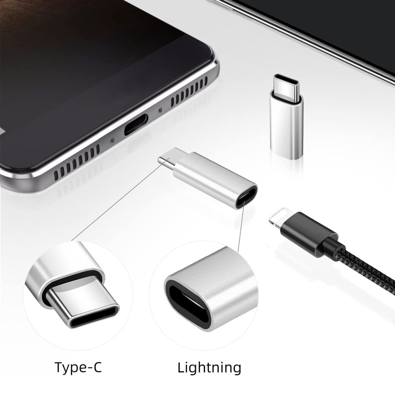 [Australia - AusPower] - USB-C Adapter, i OS Lighting Female to Type C Male Cable Adapter, Only Charging Adapter for Phone 13 Galaxy S20 Note 10 Pixel 4 OnePlus 8 and More 4 Pc 