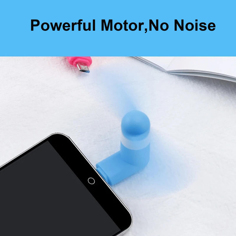 [Australia - AusPower] - Sokelinn-six Type C Phone Fan, Mini USB C Cooling Hand Fans Portable Summer Cooler for ipad Type C Plug Devices-2 Pieces (Blue) Blue 