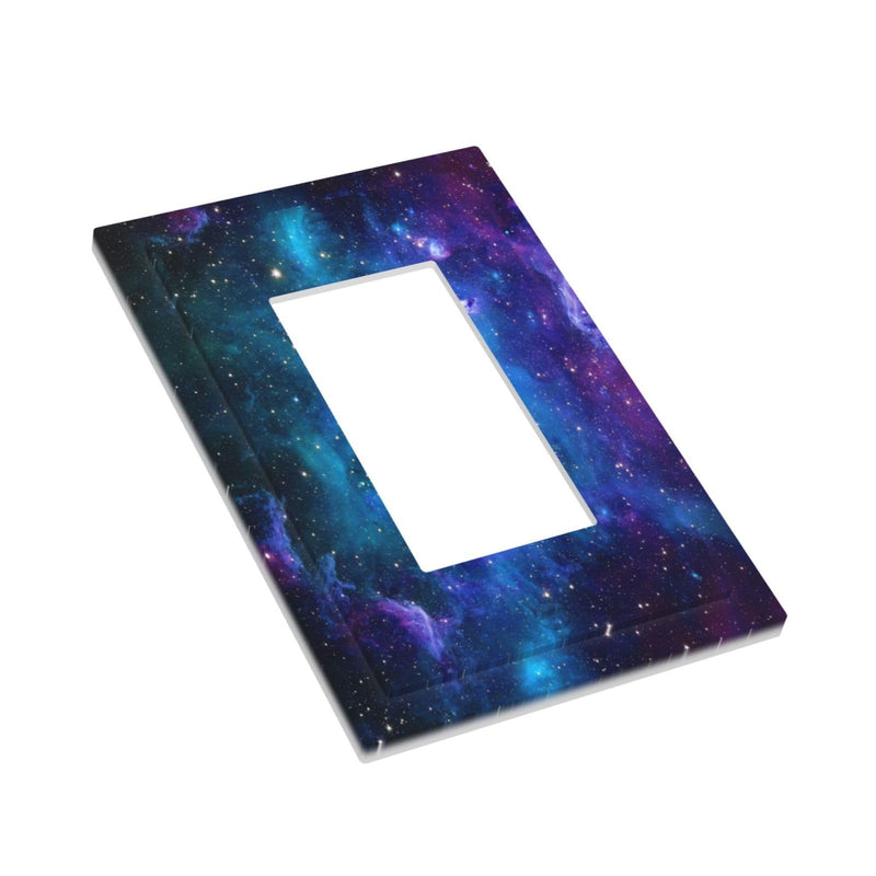 [Australia - AusPower] - Ukutarly Galaxy Decorative Electrical 1 Gang Single Rocker Space Blue Night Starry Sky Stars Universe Wall Plate Light Switch Cover Faceplate Wallplate For Kitchen Home Office Room 