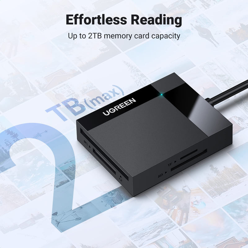 [Australia - AusPower] - UGREEN SD Card Reader 4 in 1 Multi USB 3.0 Micro SD Memory Card Adapter for External Camera Photo SD SDXC SDHC TF MicroSD Micro SDXC Micro SDHC MS CF Compact Flash UHS-I Cards for PC Computer Mac 