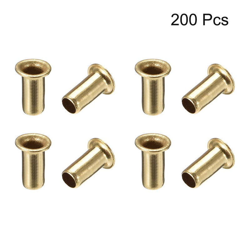 [Australia - AusPower] - uxcell Hollow Rivet,4mm x 8mm Through Hole Copper Hollow Rivets Grommets Double-Sided Circuit Board PCB 200Pcs 