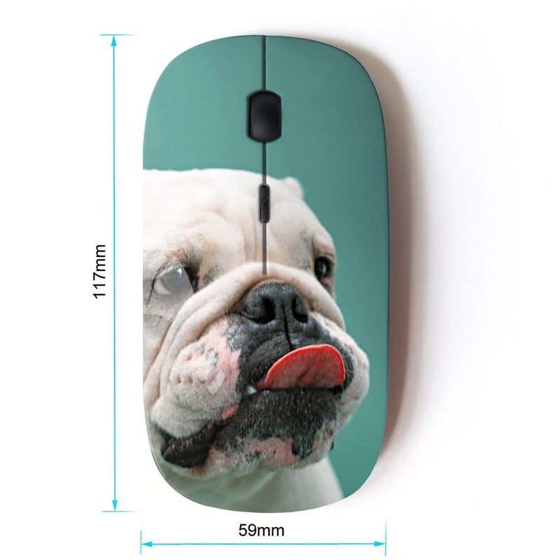 [Australia - AusPower] - KOOLmouse [ Optical 2.4G Wireless Mouse ] [ English Bulldog Puppy Teal White Dog ] 