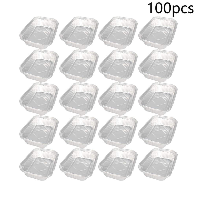 [Australia - AusPower] - Aluminum Pans 100 Pack Disposable Foil Pans Cookware Great for Baking, Cooking, Grilling, Serving & Lining Steam Table Trays Chafers 