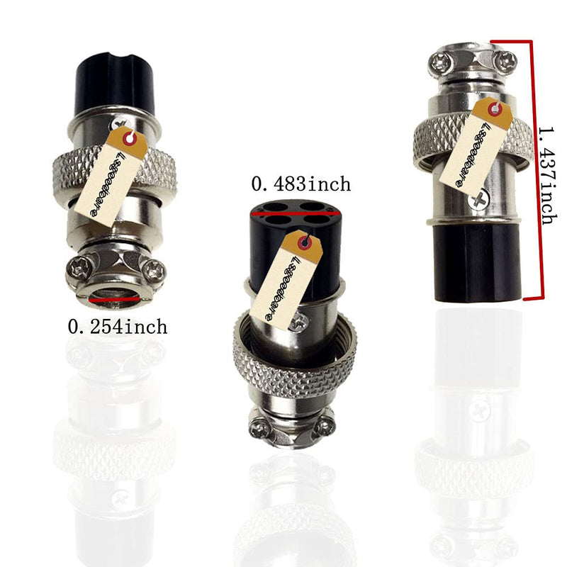 [Australia - AusPower] - Lsgoodcare 10Pcs GX16-4pin Male Aviation Connector Power Electrical Terminal Socket with 20Awg 7.87Inch Cable & 16MM 4Din Female Plug Sockets 16MM-4P 