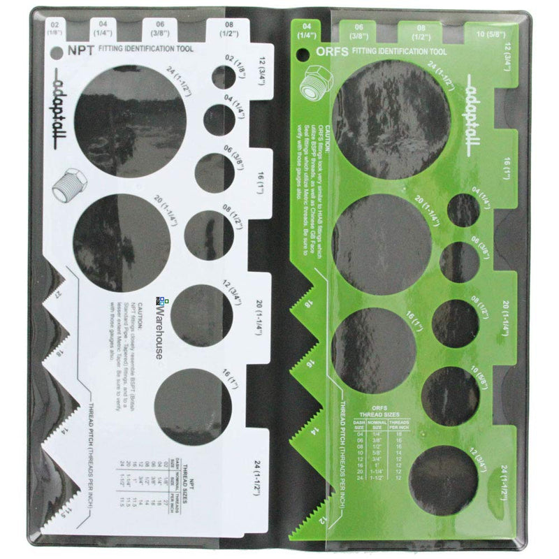 [Australia - AusPower] - HoseWarehouse Brand TGK02-HW SAE American Thread Identification Kit w/Adaptall Gauges (NPT, NPSM, ORS, ORFS, ORB, an, JIC 37) 