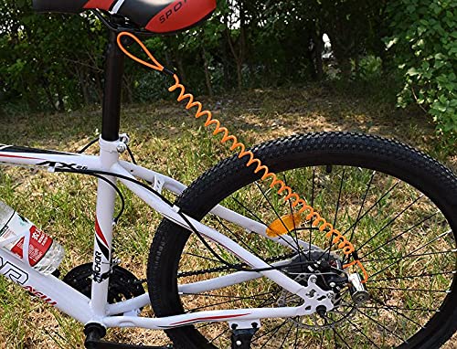 [Australia - AusPower] - LORADAR 6 Feet Double-Ring Safety Cable for Lock, Motorcycle Bicycle Scooter Lock Safety Reminder Cable , Suitable for Scooter Motorcycle Brake disc, Portable Anti-Theft Cable(Orange) 