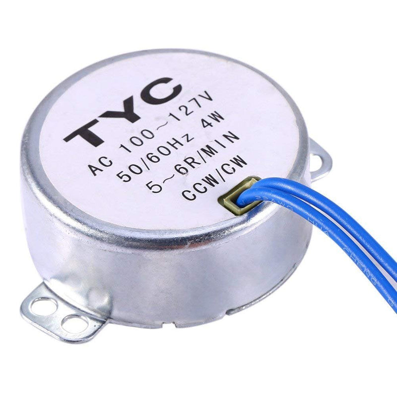 [Australia - AusPower] - 2PCS Synchronous Synchron Motor 50/60Hz AC 100~127V 4W 5-6RPM/MIN CCW/CW For Hand-Made, School Project, Model or Guide Motor (5-6RPM) 