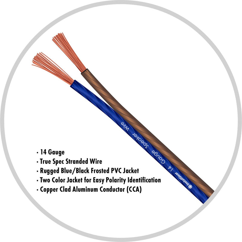 [Australia - AusPower] - InstallGear 14 Gauge AWG 30ft Speaker Wire True Spec and Soft Touch Cable - Blue/Black (Great Use for Car Speakers Stereos, Home Theater Speakers, Surround Sound, Radio) 