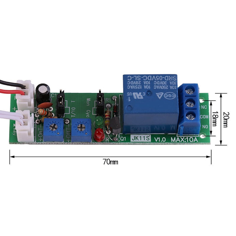 [Australia - AusPower] - YWBL-WH Adjustable Cycle Timer Delay Module, DC 5V 12V 24V On/Off Switch Relay Module for Machine Repetitive Test 