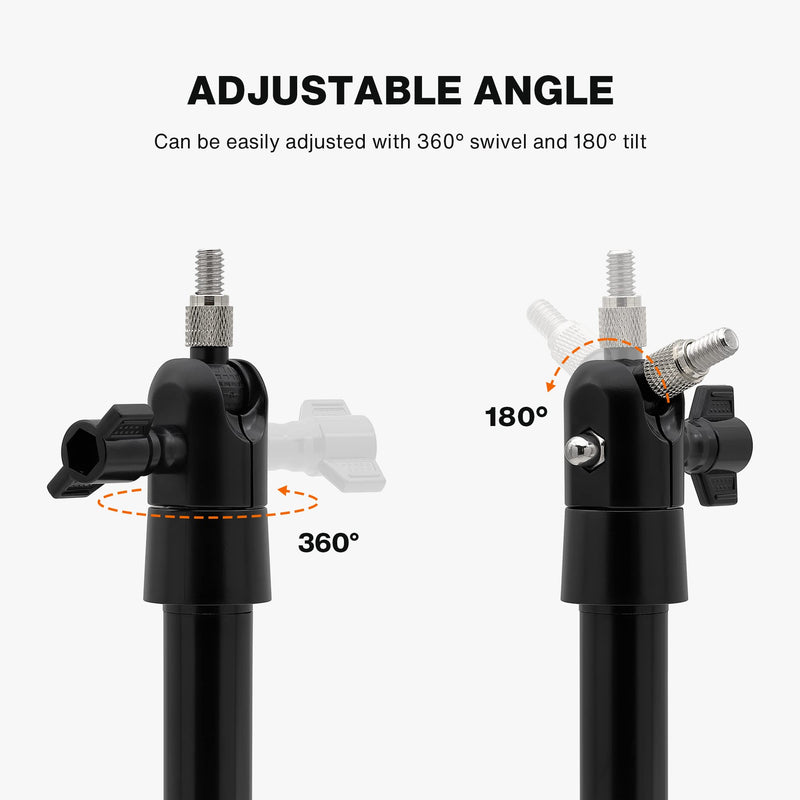 [Australia - AusPower] - Holicfun Security Camera Ground Stake, Heavy Duty Stand Mount with Adjustable Angle and Height for Ring, Blink, Arlo, Eufy, Wyze, Google Nest, Simplisafe Cameras and Solar Panels (Black) 