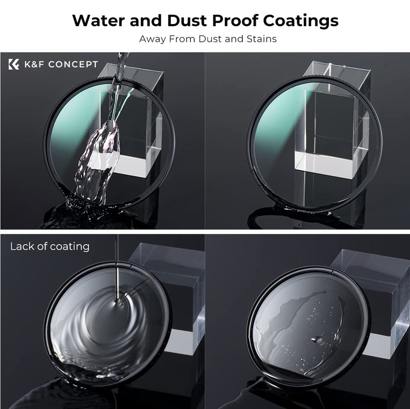 [Australia - AusPower] - K&F Concept 55mm MC UV Protection Filter Shockproof Tempered Optical Glass with 28 Multi-Layer Coatings HD/Waterproof/Scratch Resistant for 55mm Camera Lens 