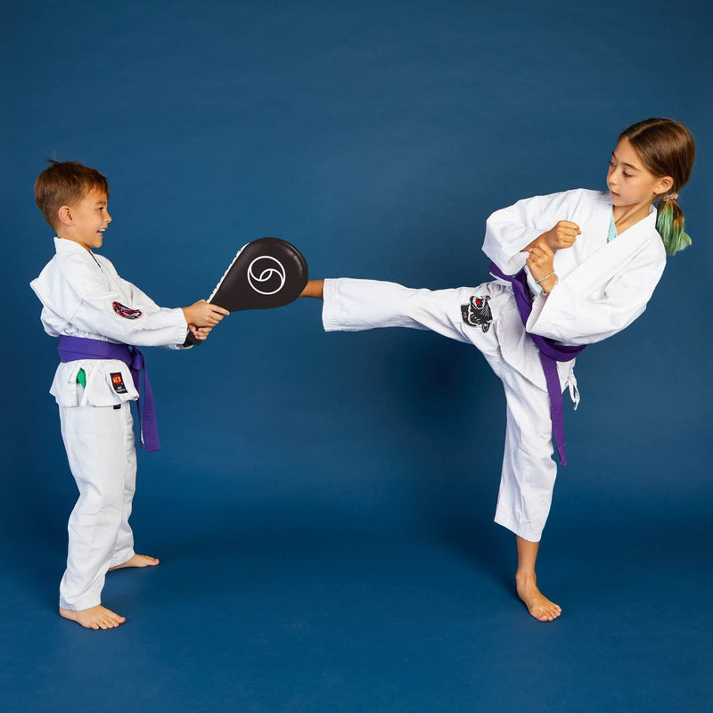 [Australia - AusPower] - Juvale Black Taekwondo Kick Pads for Training, Martial Arts Striking Pads (15 x 7.5 in, 2 Pack) 