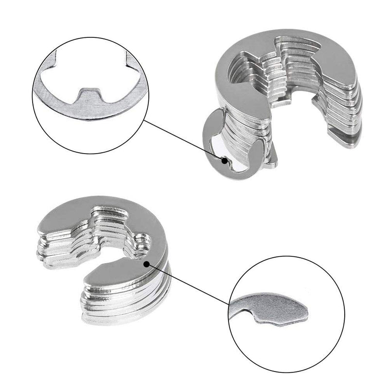 [Australia - AusPower] - Saipe 200pcs E-Clip External Retaining Ring Assortment Kit 10 Sizes E-Clip Circlip Ring 304 Stainless Steel Opening Snap Ring Circlip Set with Box (1.5/2 /3/4/5/6/7/8/9/10mm) 