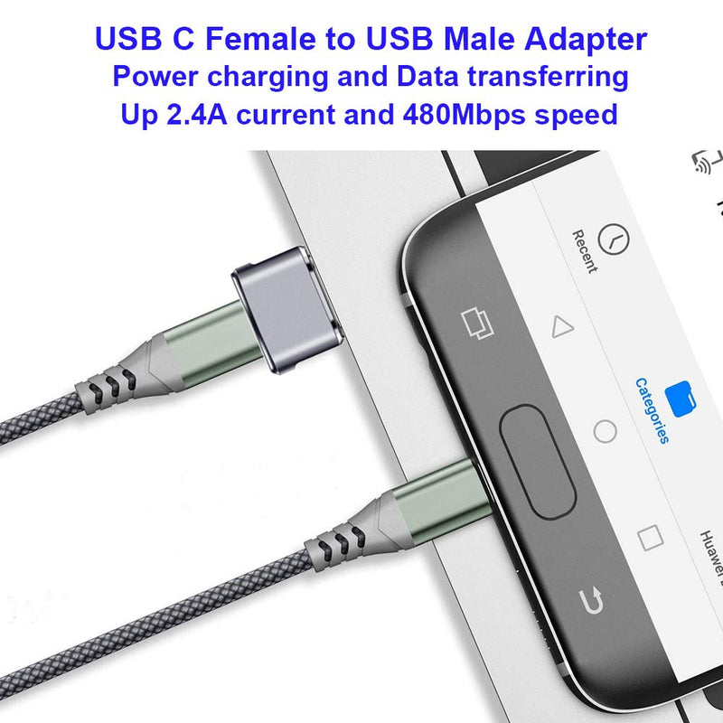 [Australia - AusPower] - USB C Female to USB Male Adapter 4Pack, QCEs Type A Power Charger Cable Connector Compatible with iPhone 13/12/11 Pro Max XR,Airpods, iPad Pro/Air,Samsung Galaxy S21 Plus Ultra Note10, Google Pixel 2.0(4Pack) 