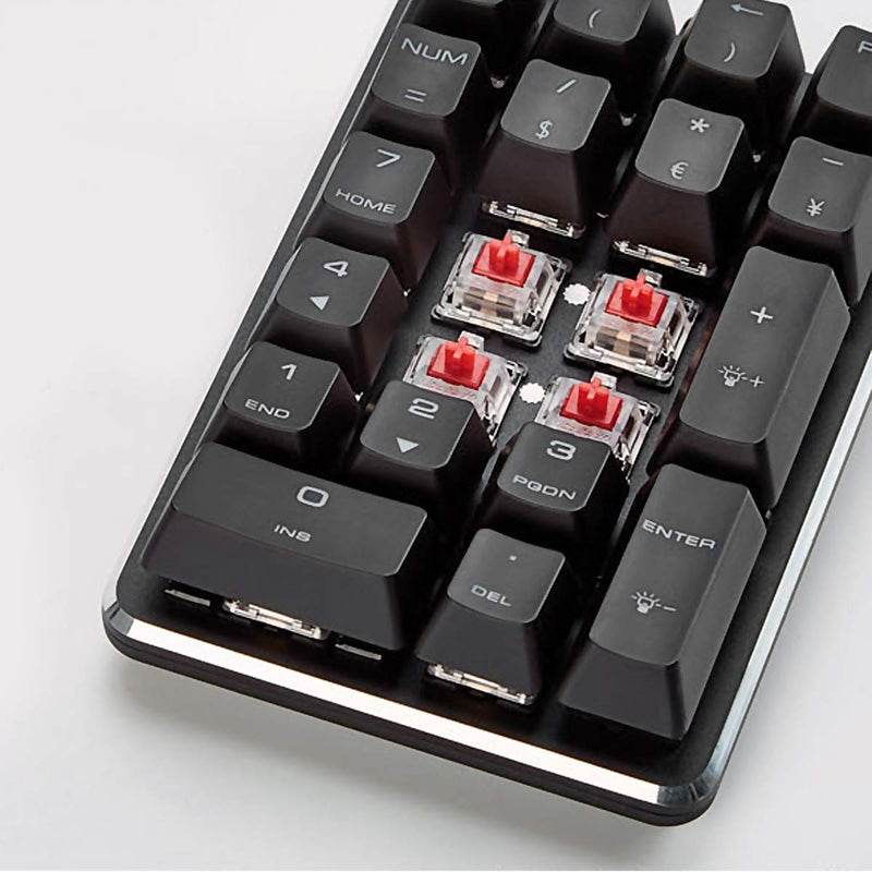 [Australia - AusPower] - Mechanical Numeric Keypad GATERON Red Switch 2.4G Wireless Gaming Keypad 21 Keys Mini Numpad Portable Keypad Extended Layout Black Magicforce by Qisan 