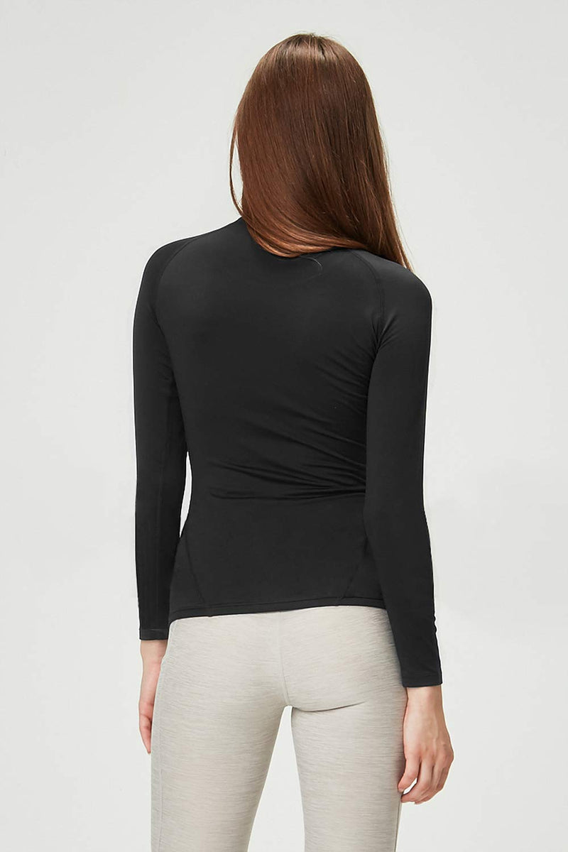 [Australia - AusPower] - DEVOPS Women's 2 Pack Thermal Long Sleeve Shirts Compression Baselayer Tops X-Small Black / Black 
