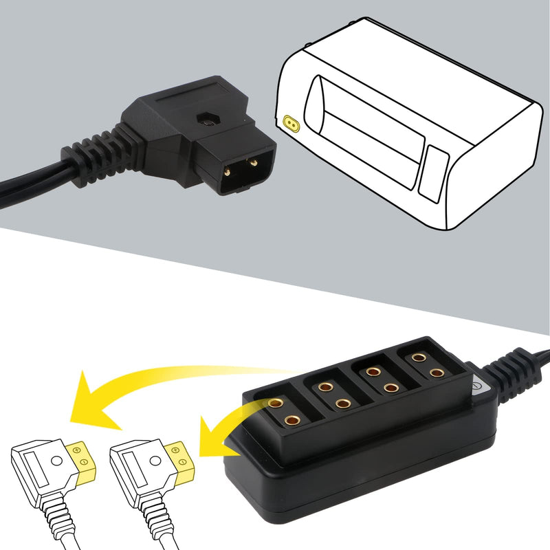 [Australia - AusPower] - AConnect Cable-Splitter-Dtap-Steadicam-BMPCC for ARRI RED Cameras TILTA Steadicam IDX Battery D-tap Male to 4 Port dtap Female Splitter Power Cable Flexible 27in|70cm 70cm 