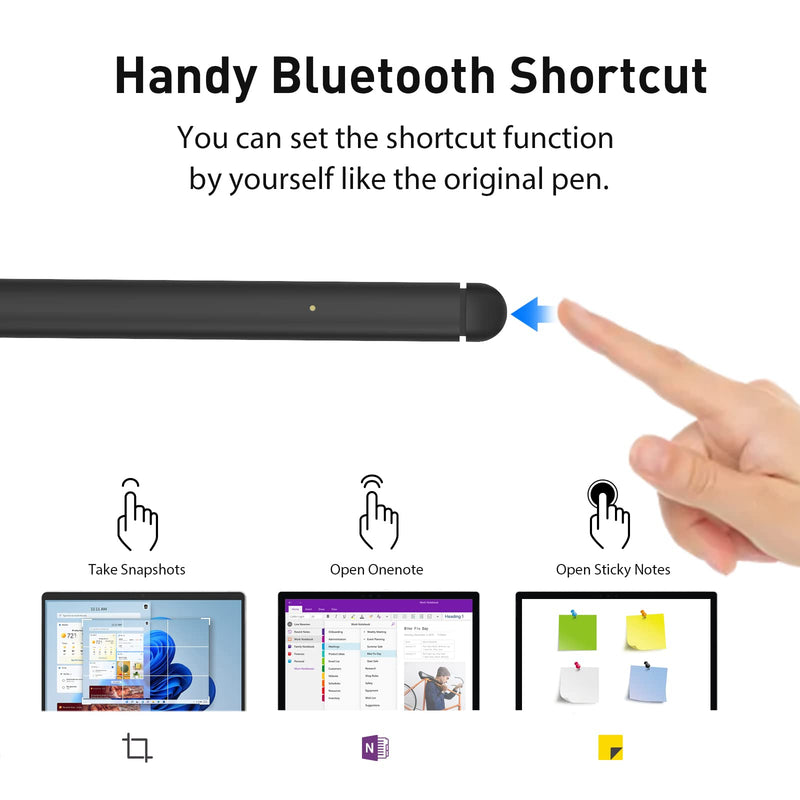[Australia - AusPower] - tesha Surface Pen, Stylus for Microsoft Surface Pro 8/7/6/5/4, Surface Book,/Go/Laptop 4/3/2/1, 4096 Pressure Points, Bluetooth Shortcut, Magnetic Adsorption, Rechargeable, Palm Rejection 