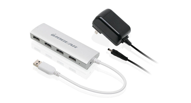 [Australia - AusPower] - IOGEAR Powered 4 Port USB 3.0 Hub - 1 USB 3.0 In - 4 USB 3.0 Out - 5Gbps Data Transfer Rate - Compatible with Mac and Win - Aluminum Housing - GUH304P Met P4P Hub, 4-Port USB 3.0 Powered Hub 
