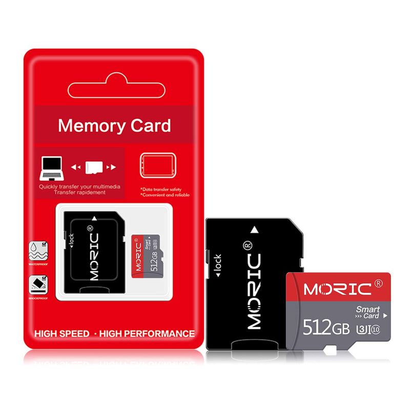 [Australia - AusPower] - 512GB Micro SD Card, microSDXC UHS Flash Memory Card with Adapter Up to 80MB/s, A1, U3, Class10, V30, High Speed SD Card 