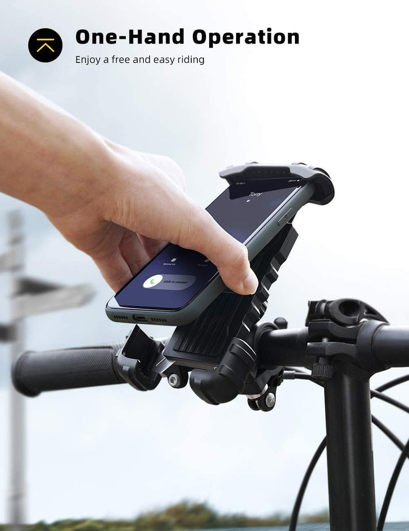 [Australia - AusPower] - Bike Phone Holder, Motorcycle Phone Mount - Lamicall Bicycle Handlebar Cell Phone Clamp, Scooter Phone Clip for Phone 11 Pro Max, S9 and 4.7"- 6.8" Cellphone Black 