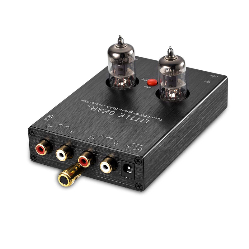 [Australia - AusPower] - Little Bear T7 Vacumn Tube Mini Phono Stage RIAA MM Turntable Preamp & HiFi Tube Pre-Amplifier (Black) Black 