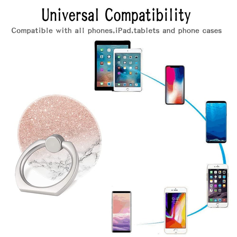 [Australia - AusPower] - Cell Phone Ring Holder Finger Kickstand,360 Degree Rotation Stand Grip Compatible with All Smartphone - Rose Gold Black White Marble 