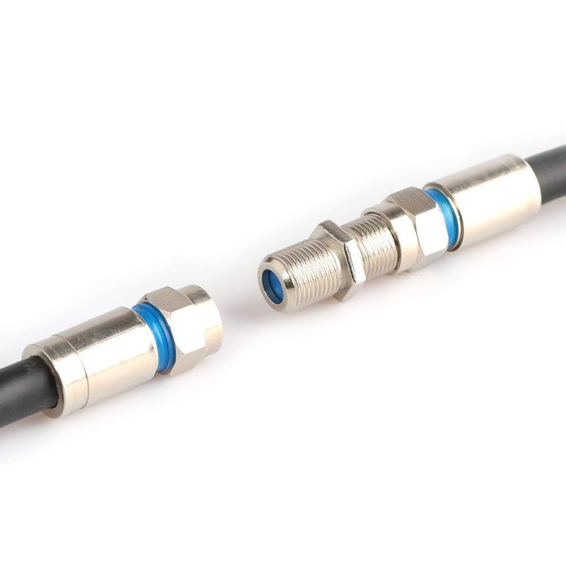 [Australia - AusPower] - Pasow F81 Barrel Connectors High Frequency 3GHz Female to Female F-Type Adapter Couplers (20 pcs, Silver) 20 pcs 