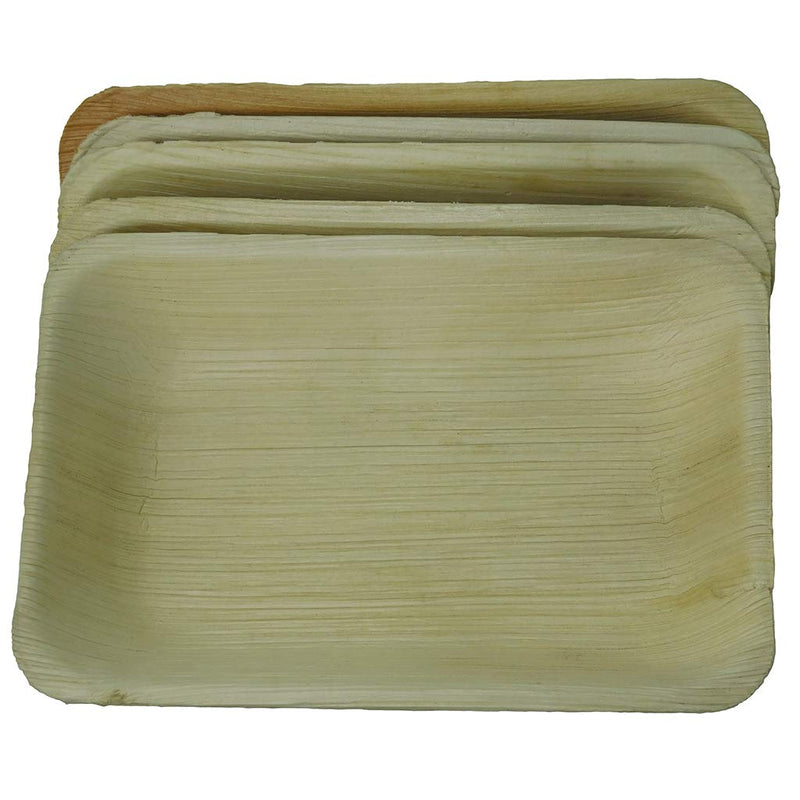 [Australia - AusPower] - Palm Naki Rectangle Palm Leaf Plates (40 Count) - Disposable Dinnerware, Eco-Friendly, Compostable and Biodegradable Plates (Beige, 6" x 4" Rectangle Plates) Beige 