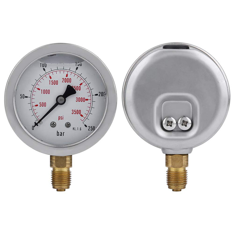 [Australia - AusPower] - Hydraulic Hose Pressure Test Coupling Point Kit, M16 2-BSP1 / 4 Pressure Gauge 250BAR/3600PSI with 1.5m/4.9ft Hose for Excavator Construction Machinery 