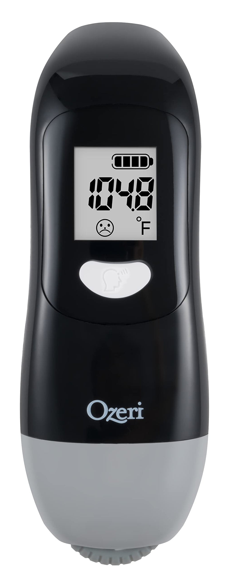 [Australia - AusPower] - Ozeri Kinetic Non-Contact Forehead Thermometer with Battery-Free Infrared Technology Black 