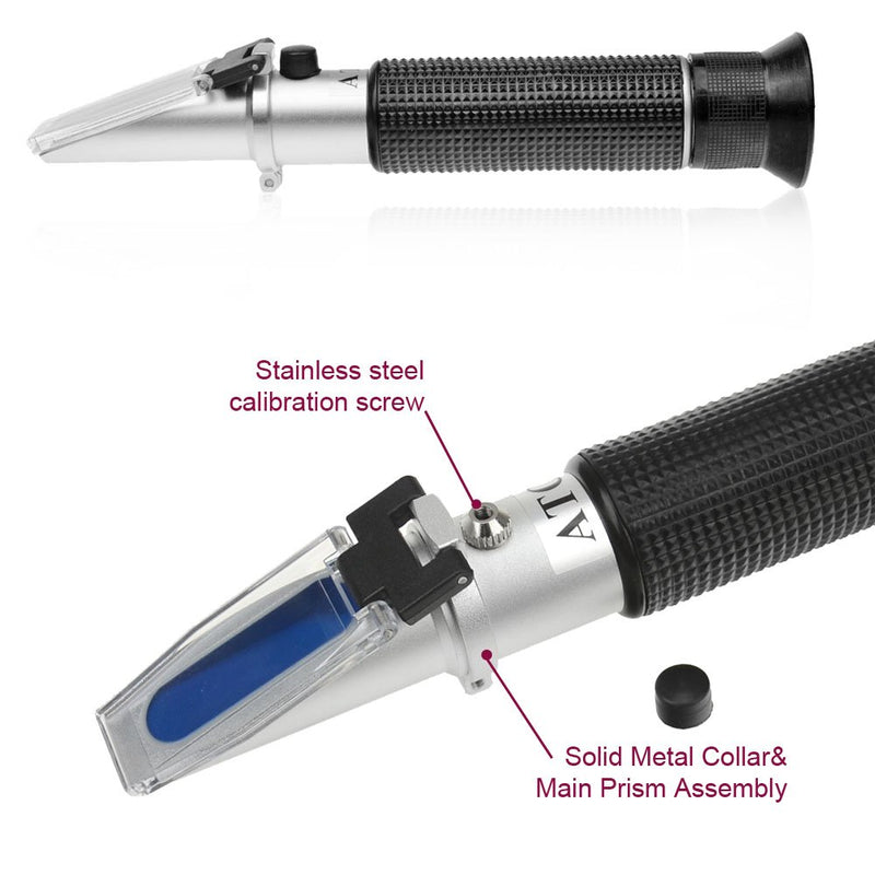 [Australia - AusPower] - Alcohol Refractometer for Spirit Alcohol Volume Percent Measurement with Automatic Temperature Compensation (ATC), Range 0-80% v/v. 