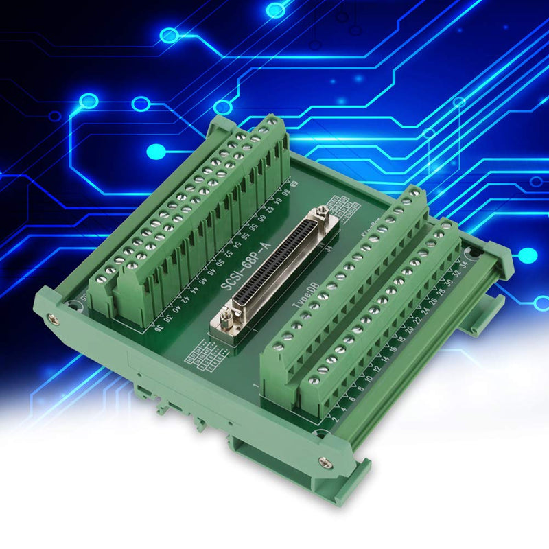 [Australia - AusPower] - SCSI68 68-pin DB Type Female Connector Breakout Board Terminal Module Connector Terminal Block Brass 48V 1A 