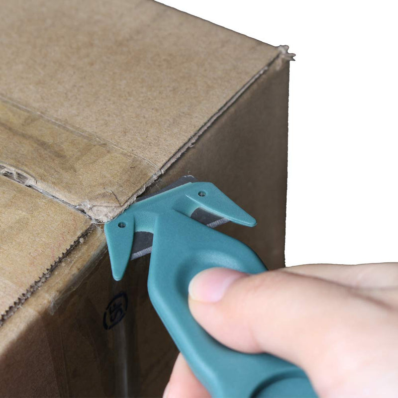 [Australia - AusPower] - Nova Safety Cutter Tool, Safety Box Cutter Knife, Ergonomic Film Cutting Blade, Box, Strap, Carton, Package, Envelope and Letter Opener (10 Piece - Green) 10 Pack 