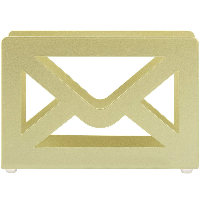 [Australia - AusPower] - MyGift Desk Mail Sorter Holder Modern Cutout Envelope Design Brass Metal Home and Office Desktop Letter Organizer 
