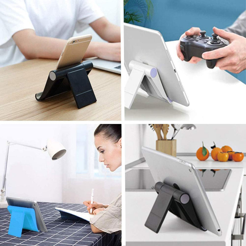[Australia - AusPower] - VOVIGGOL 4 Pack Cell Phone Stand for Desk, Foldable Cell Phone Holder Mobile Stand Phone Dock, Adjustable Tablet Stand Holder Compatible with iPhone 12 iPhone 11 Pro Xs X 8 iPad Samsung (4 Color) 4 Different Color 