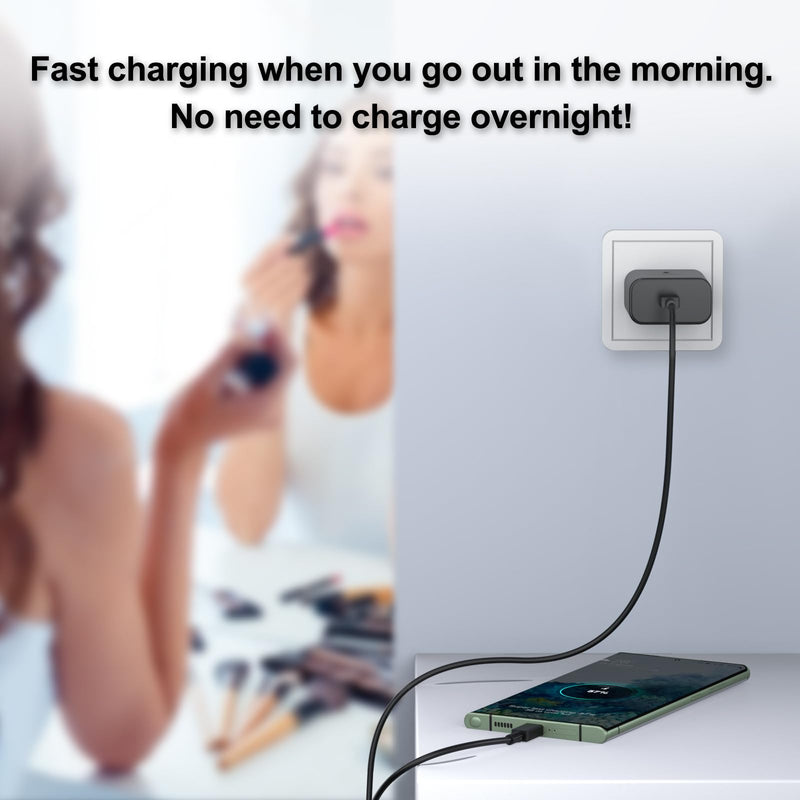 [Australia - AusPower] - 45W Samsung Type C Charger Block for Galaxy S22 Ultra, S23 Ultra, S22 Plus, S21, S23 Plus, Note 10, Note 20, Flip 5, Fold 5, Tab S9, S9 Ultra, S8, S7, S8, 45 Watt USB C Super Fast Charging 2.0 Charge 