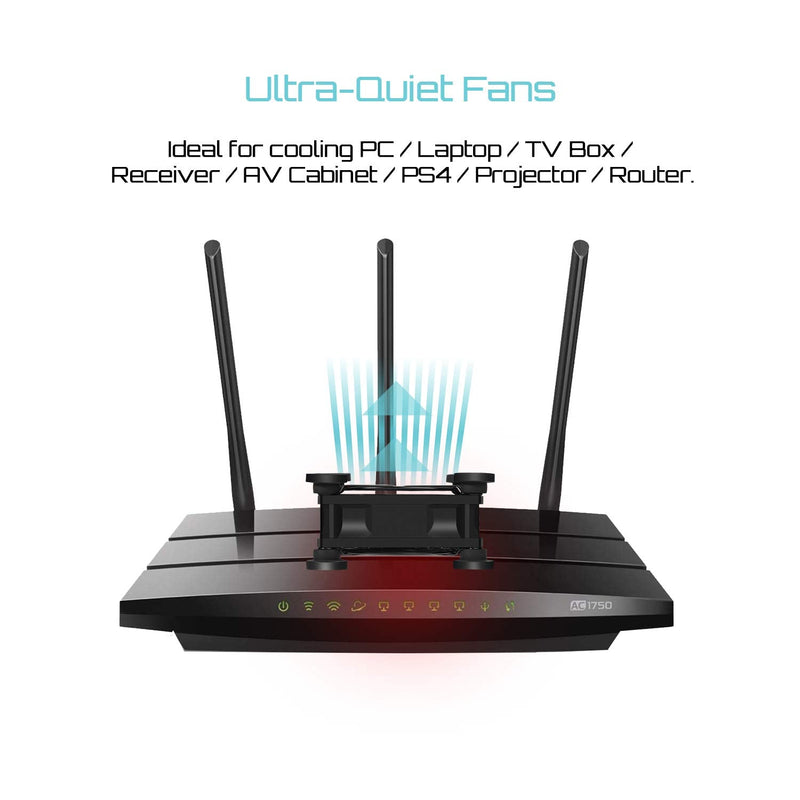 [Australia - AusPower] - upHere U803 USB Fan 80mm Silent USB Fan Compatible with Computer / PS4 / TV Box/AV Cabinet 