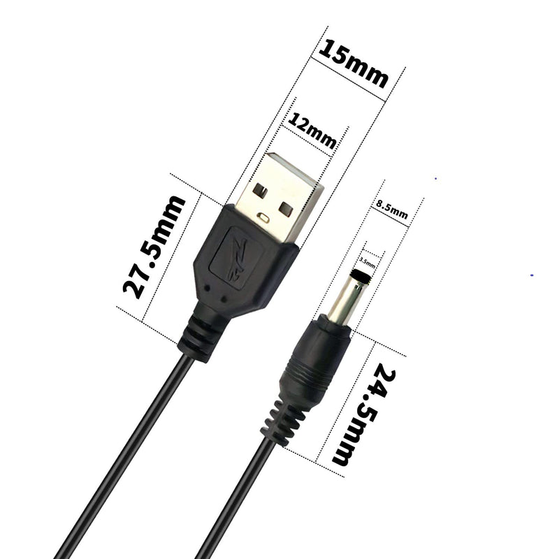 [Australia - AusPower] - CenryKay DC Power Cord USB to DC 3.5mm x 1.35mm Barrel Jack Adapter Connector Charging Cable Plug for USB HUB(5PCS) 