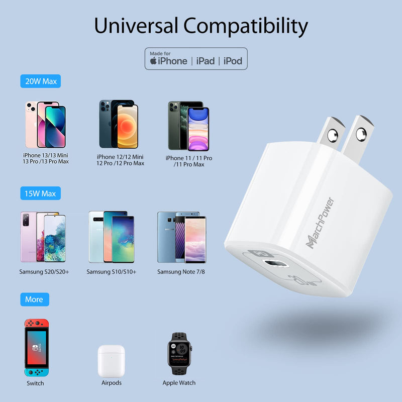 [Australia - AusPower] - iPhone 12 13 Fast Charger 20W Type C Power Adapter- Wall Plug Compatible with iPhone13 mini/13 Pro/13 Pro Max /12 Mini /12 Pro /12 Pro Max /11/11 Pro /11 Pro Max/SE/iPad/iPad Mini/AirPods Pro 